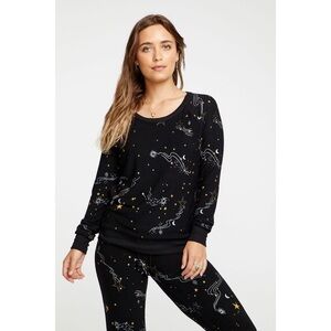 CHASER Shooting Stars Metallic Knit Soft Pullover
